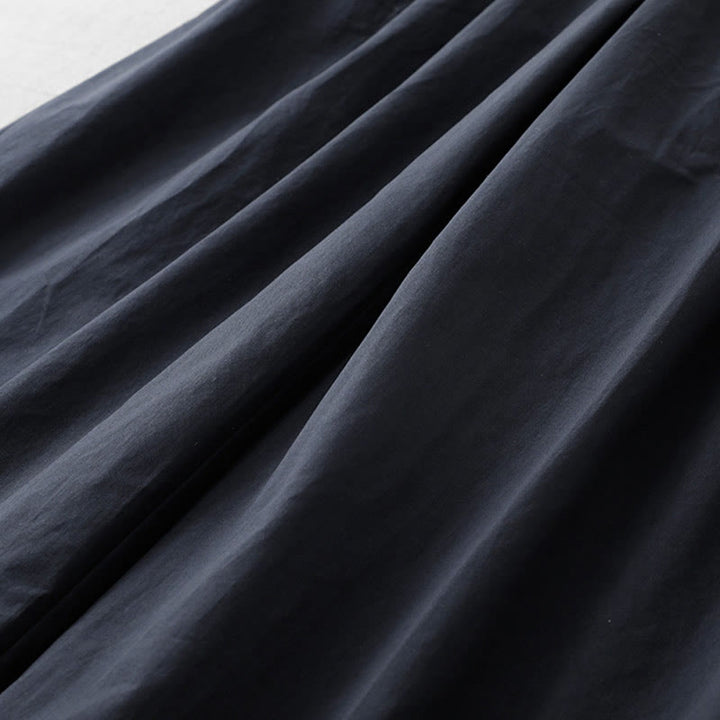 Buddha Stones Lässige, schlichte Damenhose aus Polyester mit hoher Taille, Länge 7–8, weites Bein, mit Taschen - image 4