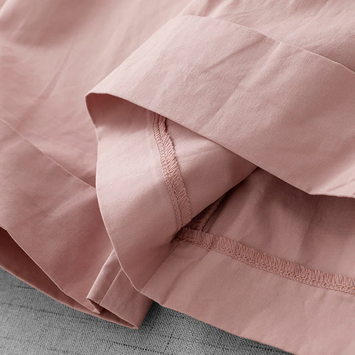 Buddha Stones Lässige, schlichte Damenhose aus Polyester mit hoher Taille, Länge 7–8, weites Bein, mit Taschen - image 11