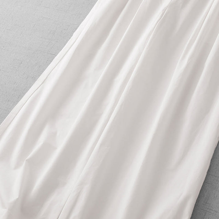 Buddha Stones Lässige, schlichte Damenhose aus Polyester mit hoher Taille, Länge 7–8, weites Bein, mit Taschen - image 16