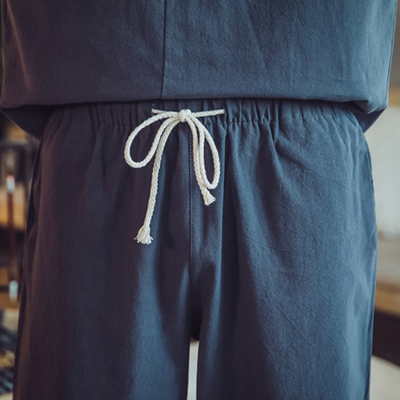 Buddha Stones 2-teiliges Baumwollhemd, knöchellange Hose mit Taschen, Meditationstuch-Set für Herren - image 47