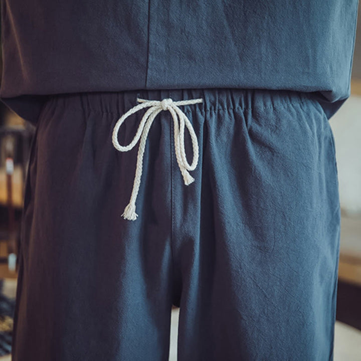 Buddha Stones 2-teiliges Baumwollhemd, knöchellange Hose mit Taschen, Meditationstuch-Set für Herren - image 47