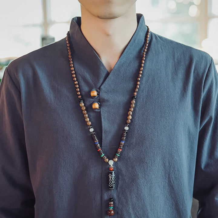 Buddha Stones 2-teiliges Baumwollhemd, knöchellange Hose mit Taschen, Meditationstuch-Set für Herren - image 44
