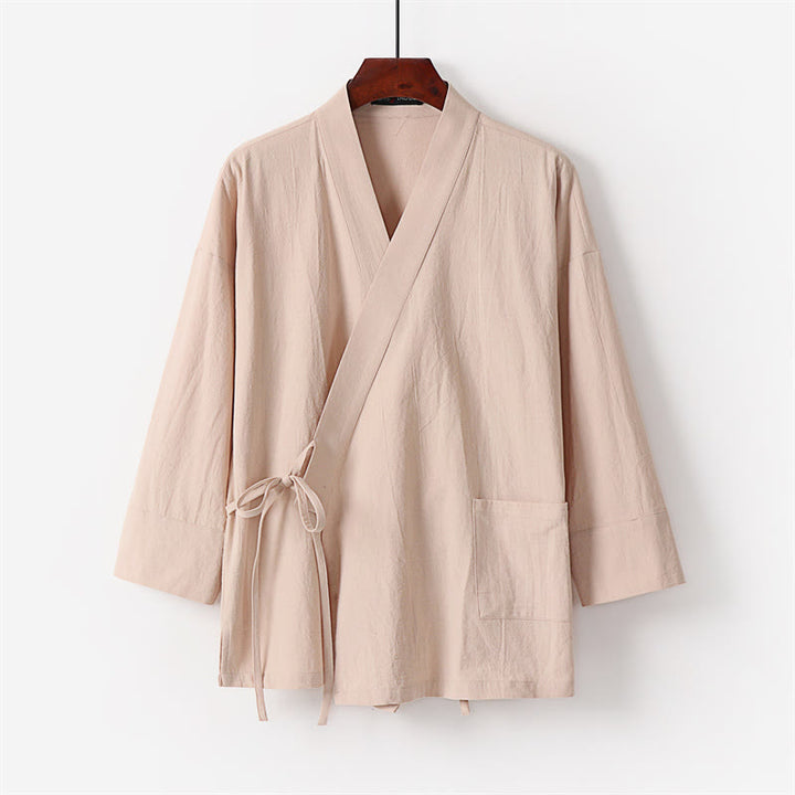 Buddha Stones 2-teiliges Kimono-Set aus Baumwolle mit Schnürung und Taschen für Herren - image 10