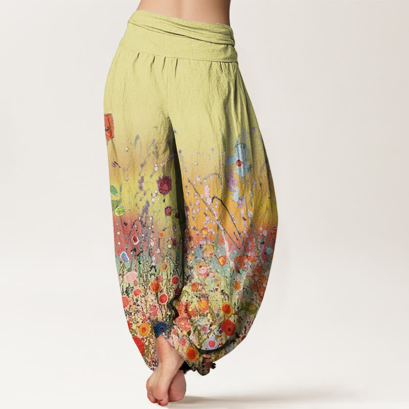 Buddha Stones Lässige bunte Blumen Farbverlauf Hintergrundmuster Damen Haremshose mit elastischer Taille - image 7