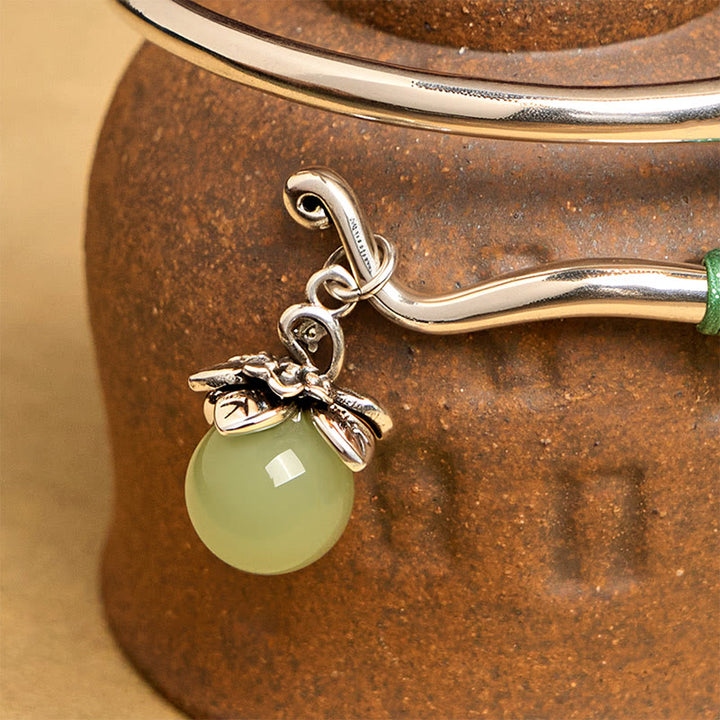 Buddha Stones Kupfer Legierung Grün Perle Charme Glück Manschette Armband Armreif - image 10