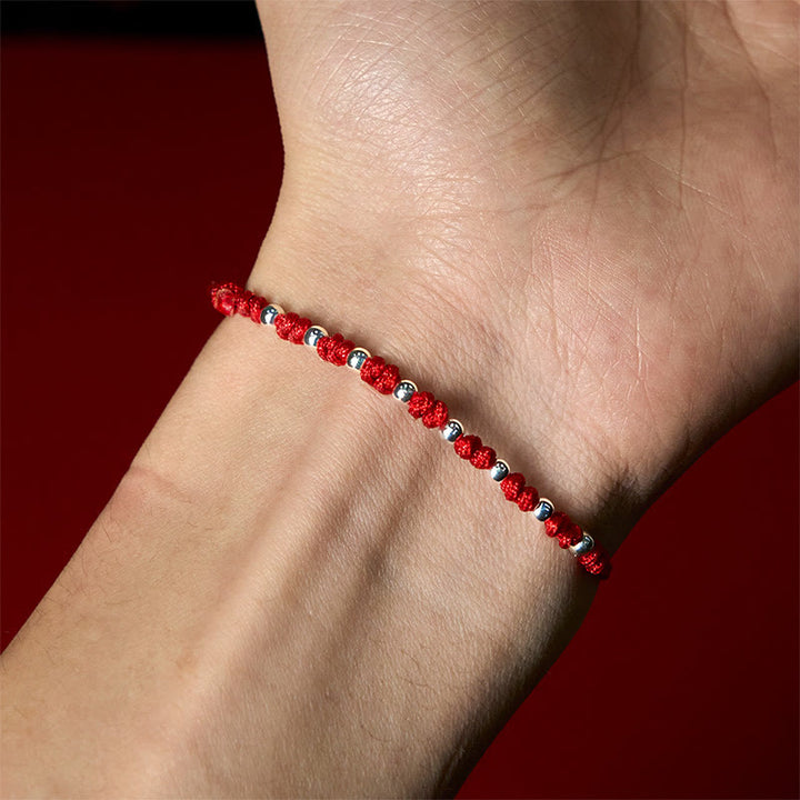 Buddha Stones 925 Sterling Silber Perlen Rote Schnur Verstellbares Glücksarmband - image 16