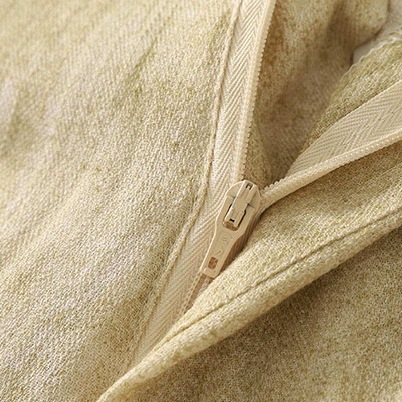 Buddha Stones Sommer-Baumwollhose mit weitem Bein und Taschen, einfarbig, Kordelzug und Reißverschluss - image 8