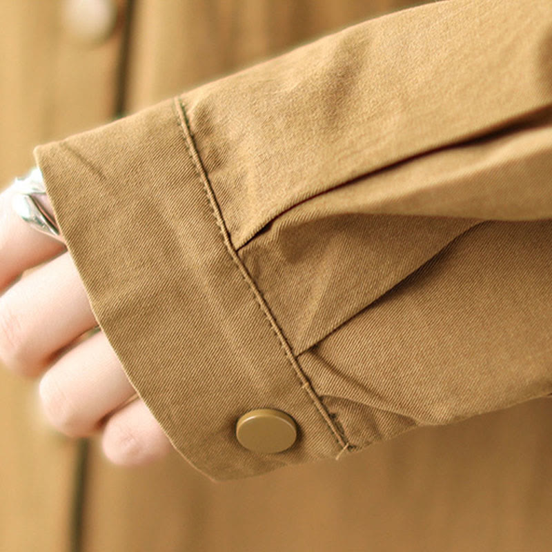 Buddha Stones Lässiger Pendler-Kapuzenpullover mit Kordelzug für Damen, Baumwoll-Leinen-Jacke mit Taschen - image 14