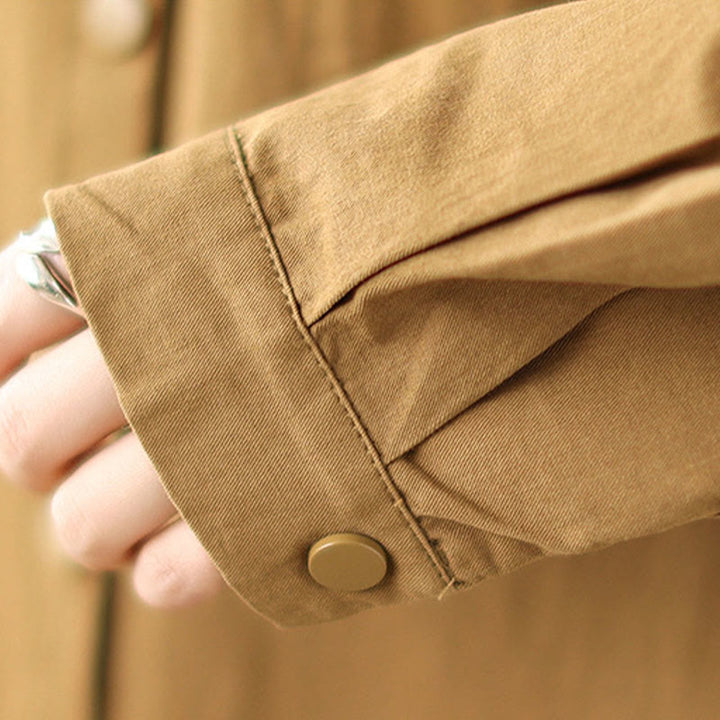 Buddha Stones Lässiger Pendler-Kapuzenpullover mit Kordelzug für Damen, Baumwoll-Leinen-Jacke mit Taschen - image 14