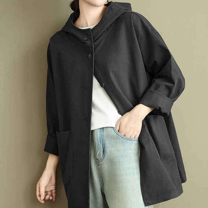 Buddha Stones Fall Vintage Hoodie Damen Baumwoll-Leinen-Jacke mit Fronttaschen - image 19