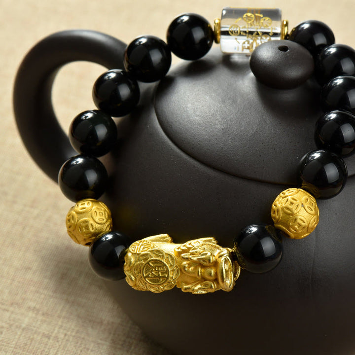 Buddha Stones , Fengshui, Kupfer, Pixiu, Regenbogen-Obsidian-Perlen, Reichtum-Armband - image 20