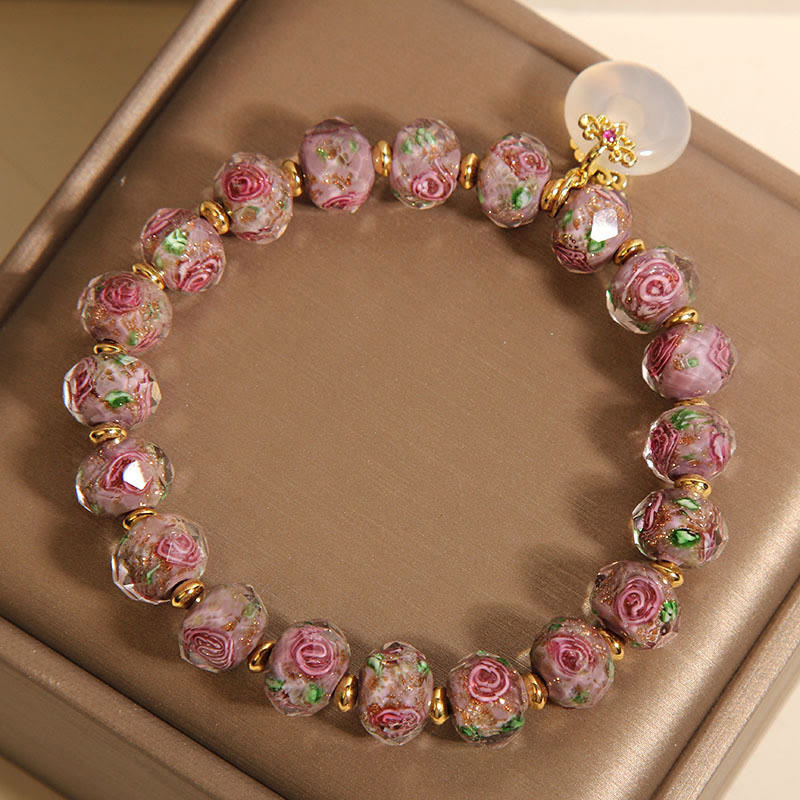 Buddha Stones Rose Liuli Glasperlen Peace Buckle Peace Armband - image 3