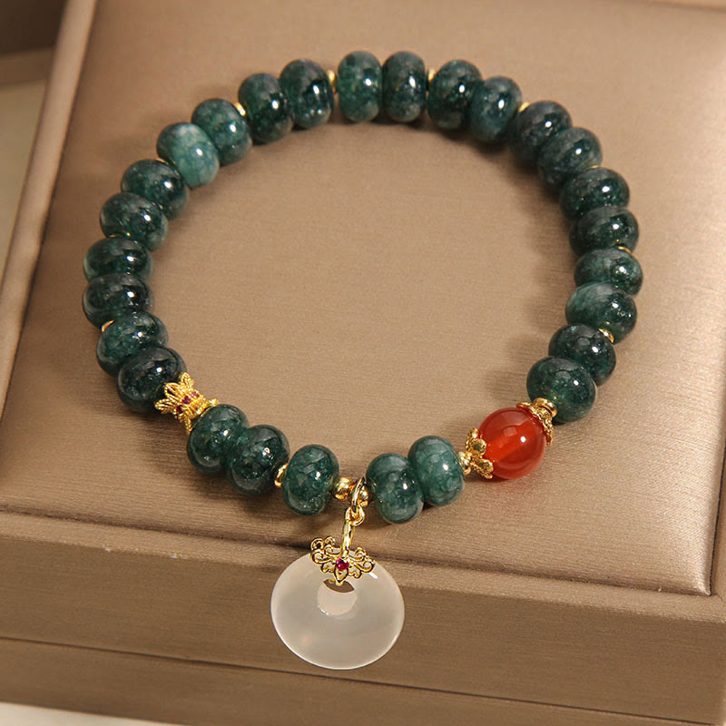 Buddha Stones, blaue Jade-Perlen, Friedensschnalle, Wohlstandsarmband - image 3