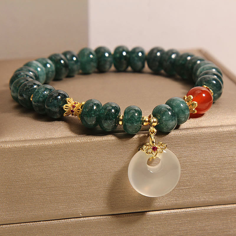 Buddha Stones, blaue Jade-Perlen, Friedensschnalle, Wohlstandsarmband - image 6