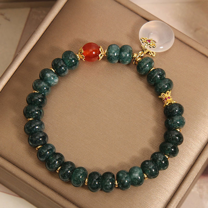 Buddha Stones, blaue Jade-Perlen, Friedensschnalle, Wohlstandsarmband - image 4