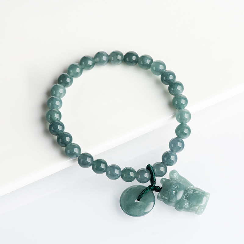 Buddha Stones Blaue Jade Peace Buckle Glückskatze Wohlstandsarmband - image 11
