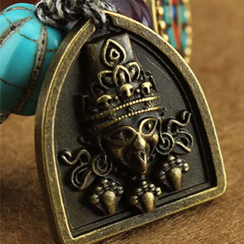 Buddha Stones Tibetisches Buddhaauge Türkis Lotus Zakiram Schutzseil Armband - image 11