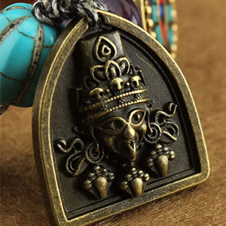 Buddha Stones Tibetisches Buddhaauge Türkis Lotus Zakiram Schutzseil Armband - image 11