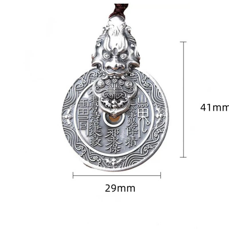 Buddha Stones Berggeister geben Geld aus Bagua-Design Kupfer Pixiu Harmonie Halskette Anhänger - image 10