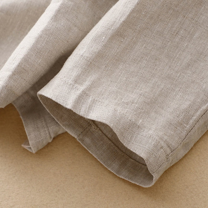 Buddha Stones Commute Retro Pure Color Revers Baumwolle Leinen Damenjacke mit Taschen - image 10