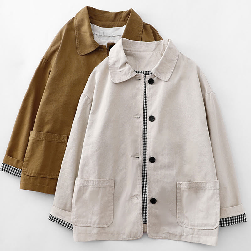 Buddha Stones Commute Patchwork Design Baumwolle Damenjacke mit Taschen - image 13