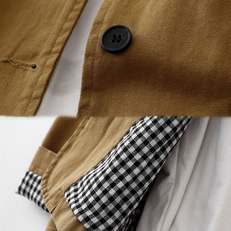 Buddha Stones Commute Patchwork Design Baumwolle Damenjacke mit Taschen - image 3