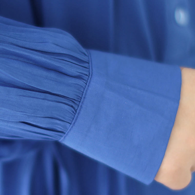 Buddha Stones – Lässiges, schlichtes Midikleid aus Polyester mit Rundhalsausschnitt und Taschen - image 23