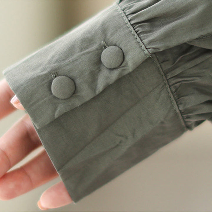 Buddha Stones Lässiges, schlichtes Kleid im zweiseitigen Stil, Chiffon-Midikleid mit Taschen - image 18