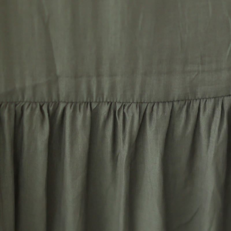 Buddha Stones Lässiges, schlichtes Kleid im zweiseitigen Stil, Chiffon-Midikleid mit Taschen - image 17