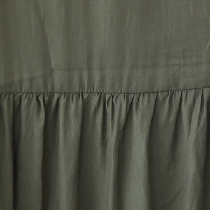 Buddha Stones Lässiges, schlichtes Kleid im zweiseitigen Stil, Chiffon-Midikleid mit Taschen - image 17
