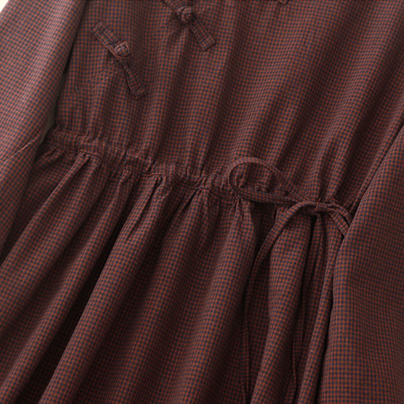 Buddha Stones – Lässiges, schlichtes Midikleid aus Baumwolle mit Froschknöpfen und Taschen - image 6