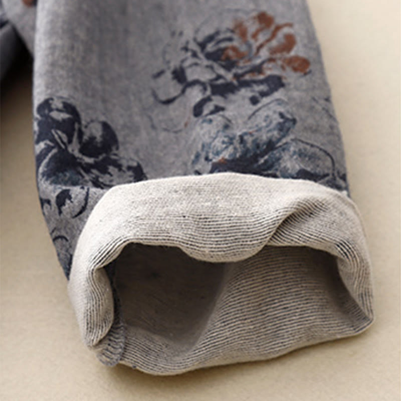 Buddha Stones – Lässiges Midikleid aus Baumwolle und Leinen mit kleinem Blumenmuster und Rundhalsausschnitt und Taschen - image 19