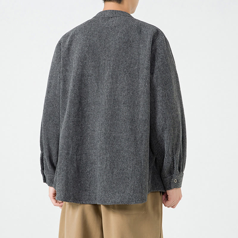 Buddha Stones Langarm-Herren-Baumwolljacke mit Froschknopf-Design und Taschen - image 9