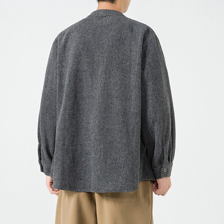 Buddha Stones Langarm-Herren-Baumwolljacke mit Froschknopf-Design und Taschen - image 9
