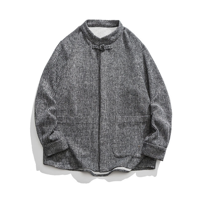 Buddha Stones Langarm-Herren-Baumwolljacke mit Froschknopf-Design und Taschen - image 22