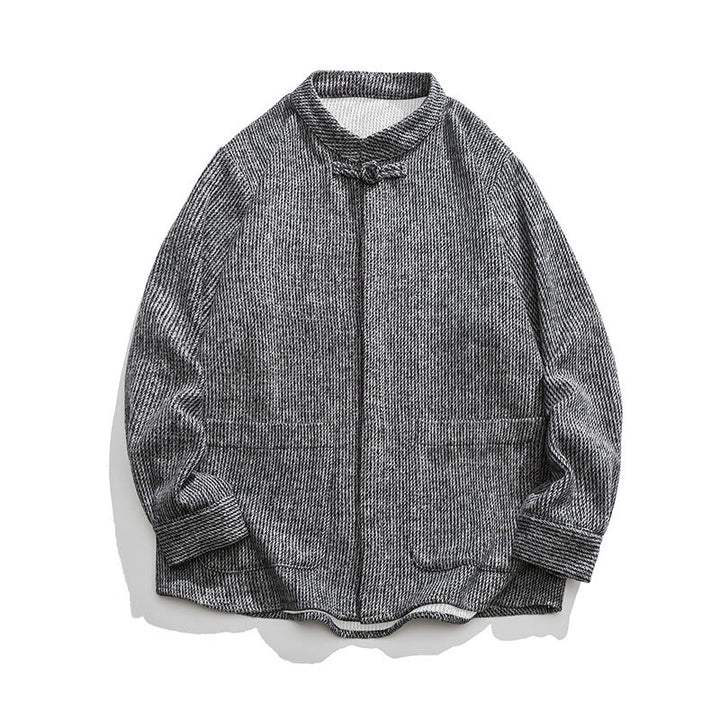 Buddha Stones Langarm-Herren-Baumwolljacke mit Froschknopf-Design und Taschen - image 22
