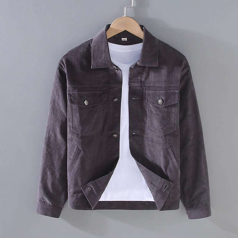 Buddha Stones Plain Langarm Button Design Herren Baumwolljacke Hemd mit Taschen - Dunkelgrau - US/ UK/AU42，EU52 (3XL) - image 9