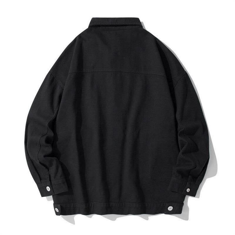 Buddha Stones Langarm-Knopf-Stehkragen-Design Herren-Baumwolljacke mit Taschen - image 1