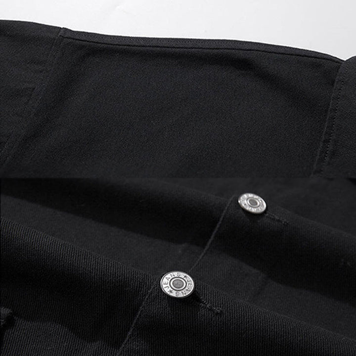 Buddha Stones Langarm-Knopf-Stehkragen-Design Herren-Baumwolljacke mit Taschen - image 4