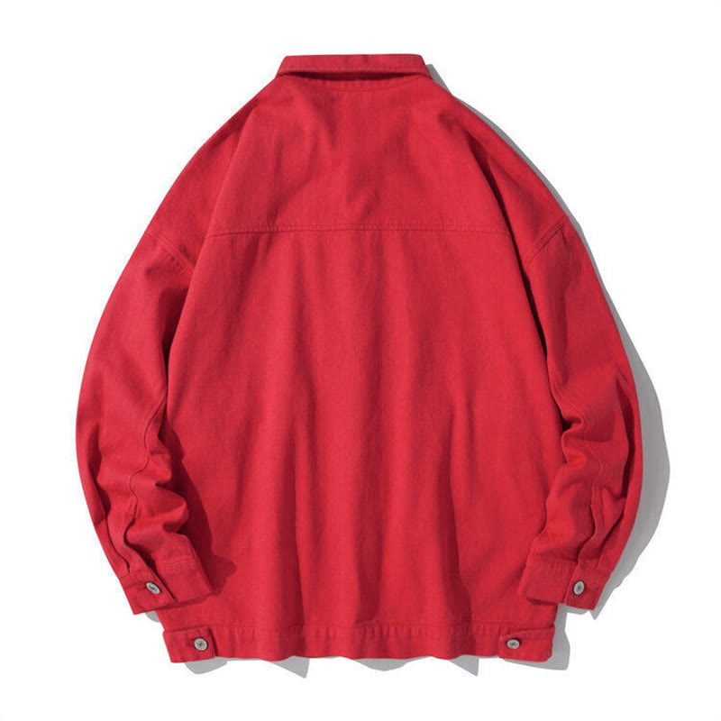 Buddha Stones Langarm-Knopf-Stehkragen-Design Herren-Baumwolljacke mit Taschen - image 12