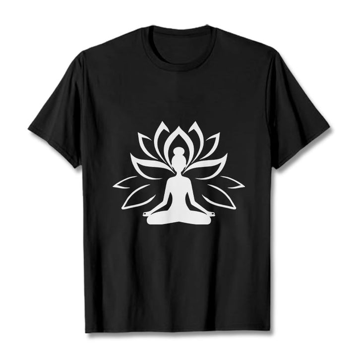 Buddha Stones Lotus Meditieren Person T T-shirt - Schwarz - 2XL - image 4