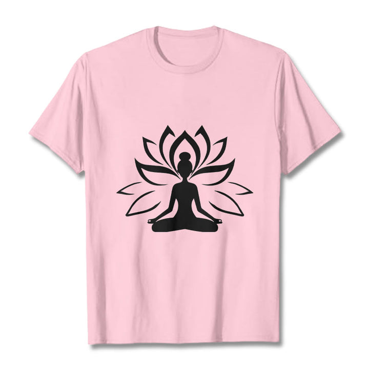 Buddha Stones Lotus Meditieren Person T T-shirt - Hellrosa - 2XL - image 13