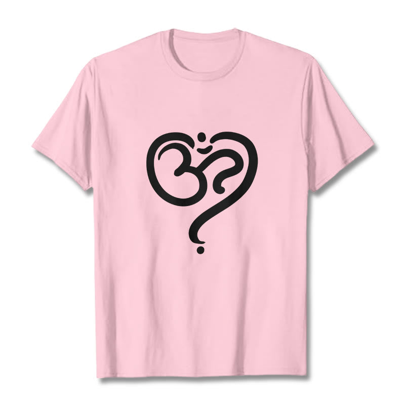 Buddha Stones Liebe Herz OM Symbol Design T T-shirt - Hellrosa - 2XL - image 16