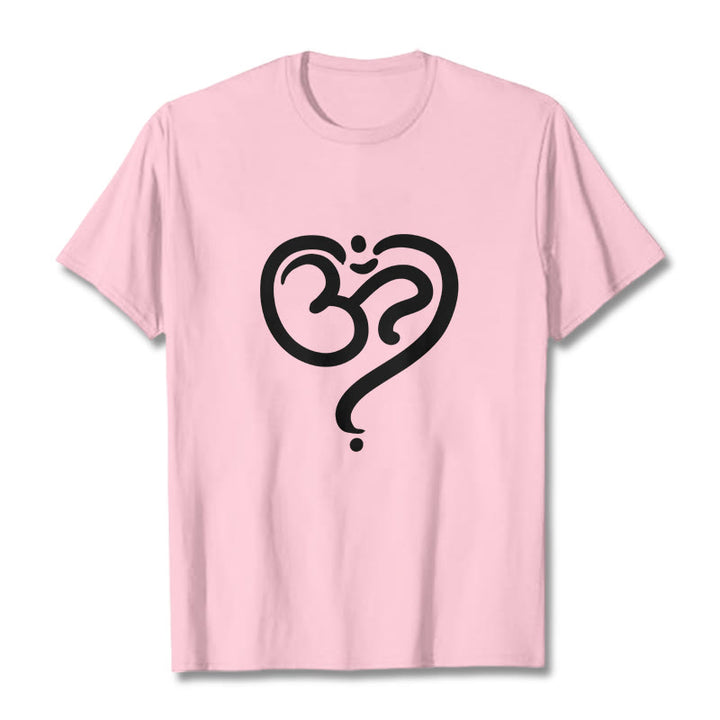 Buddha Stones Liebe Herz OM Symbol Design T T-shirt - Hellrosa - 2XL - image 16