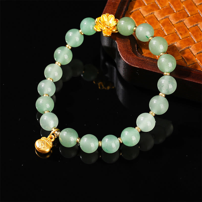 Buddha Stones Natürliche Jade Grüner Aventurin Kürbis Fu Charakter Glück Armband - Grüner Aventurin (Handgelenkumfang: 14–16 cm) - image 9