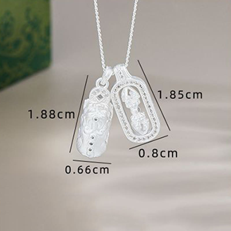 Buddha Stones 925 Sterling Silber Mini PiXiu Dorje Vajra Reichtum Halskette Anhänger - image 11