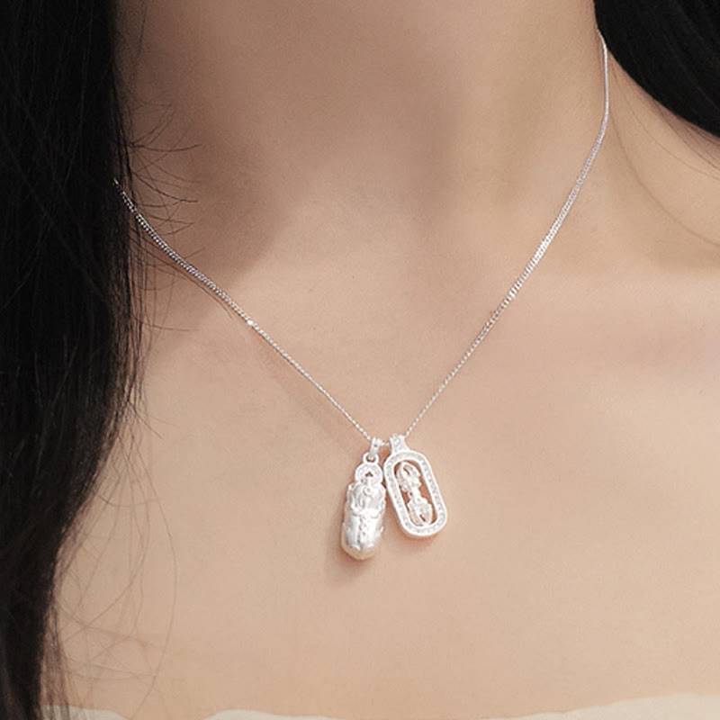 Buddha Stones 925 Sterling Silber Mini PiXiu Dorje Vajra Reichtum Halskette Anhänger - image 9