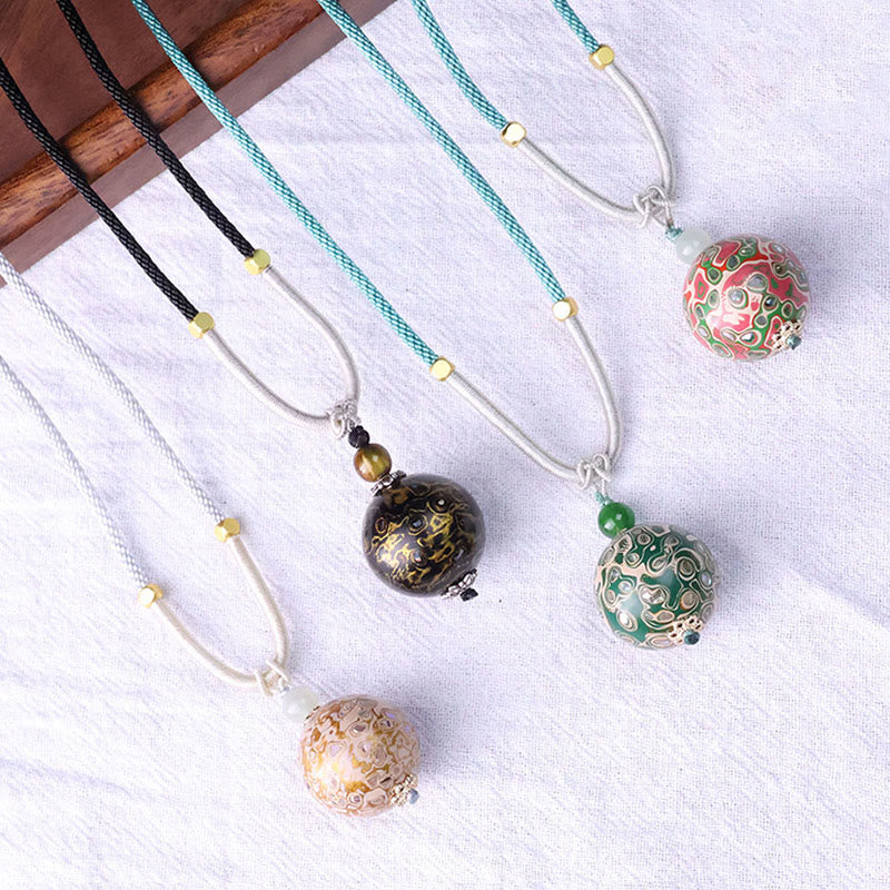 Buddha Stones Ebenholz Holz Bunte Lack Handwerk Perle Ruhe Halskette Anhänger - image 2