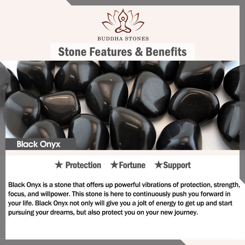 Buddha Stones Schwarze Katze Natur Schwarzer Onyx Schutzarmband - image 7