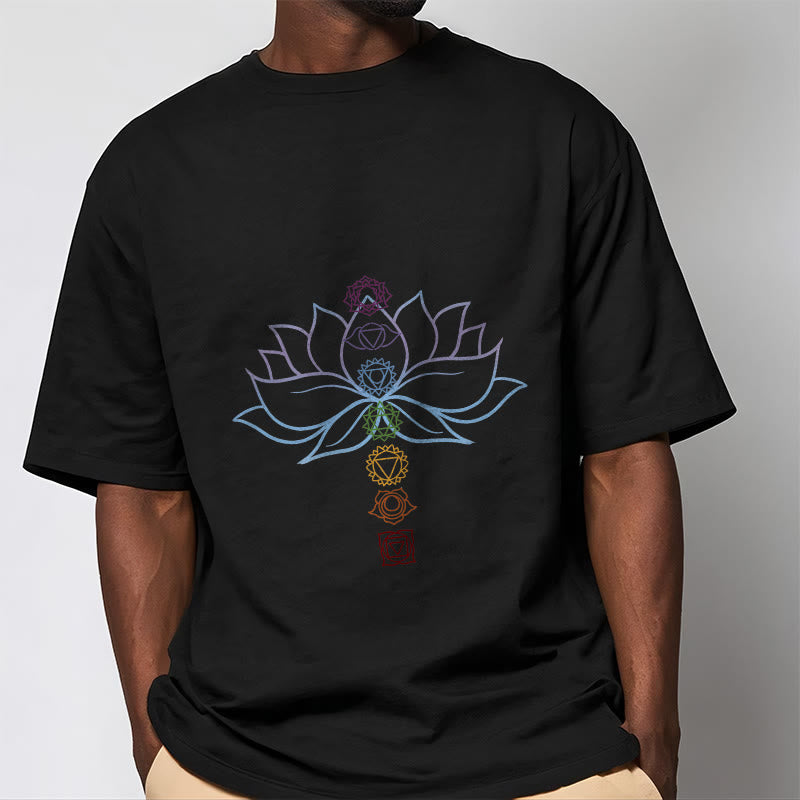 Buddha Stones Pastellfarben Lotus Blume Chakra Symbole Meditation Baumwolle T-Shirt - image 5
